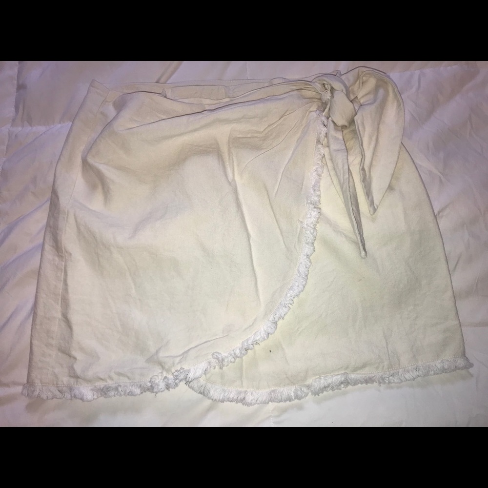 Cream wrap skirt